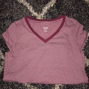 Maroon Striped Tee
